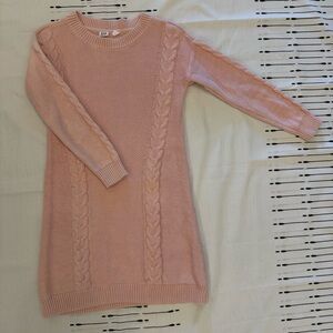 GAP Blush Pink Cable-Knit Crewneck Sweater Dress